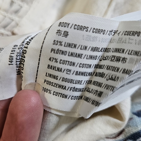 ABERCROMBIE & FITCH Strapless flared hem top in cream botanical print.XS NWT - Picture 2 of 13